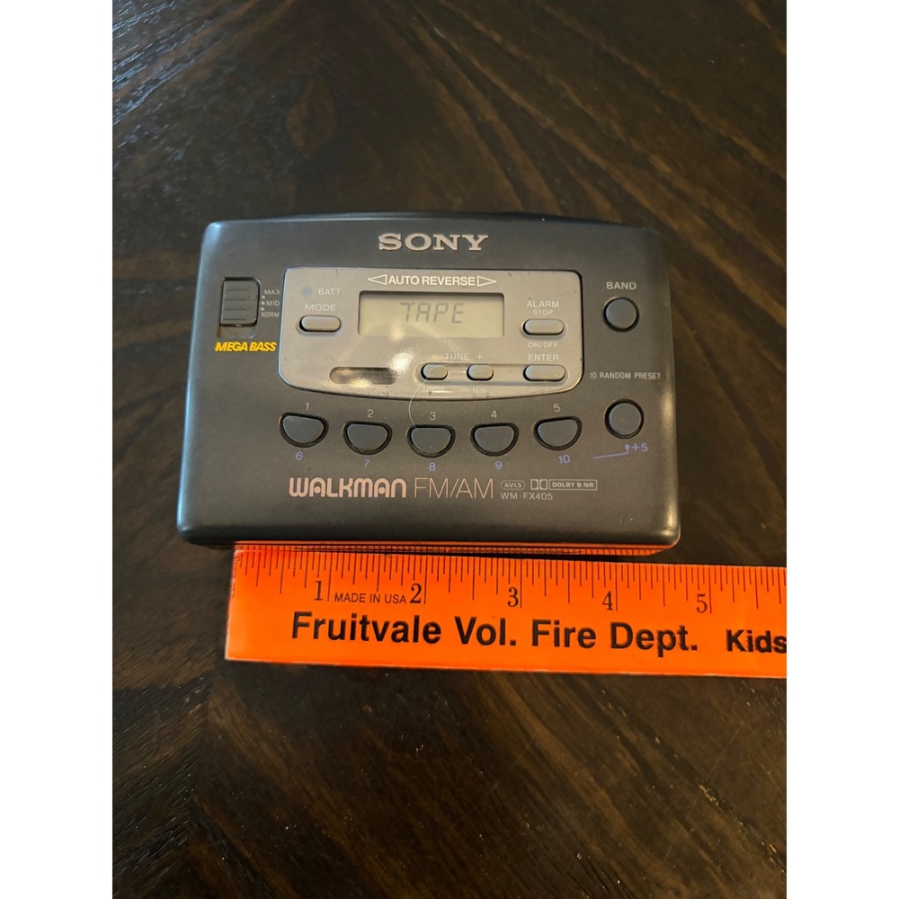 Sony Walkman Cassette Player WM-FX405 Gray Good Auto Reverse Mega Bass AM/FM